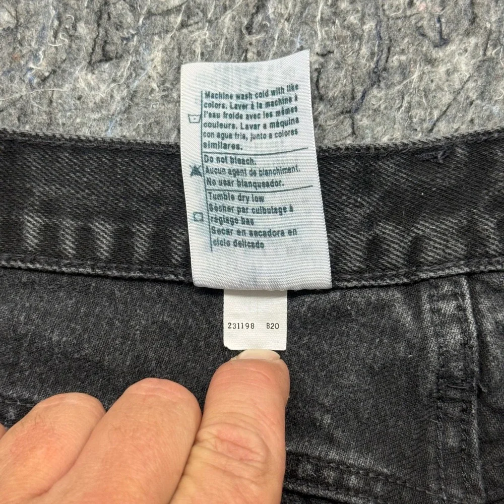 Carhartt Relaxed Fit‎ Straight Leg Black Denim Jeans Mens 44x30 Faded Workwear